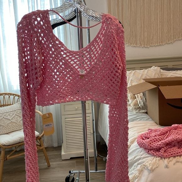 Bananhot pink crochet top from retrofete xs/s - Picture 3 of 5